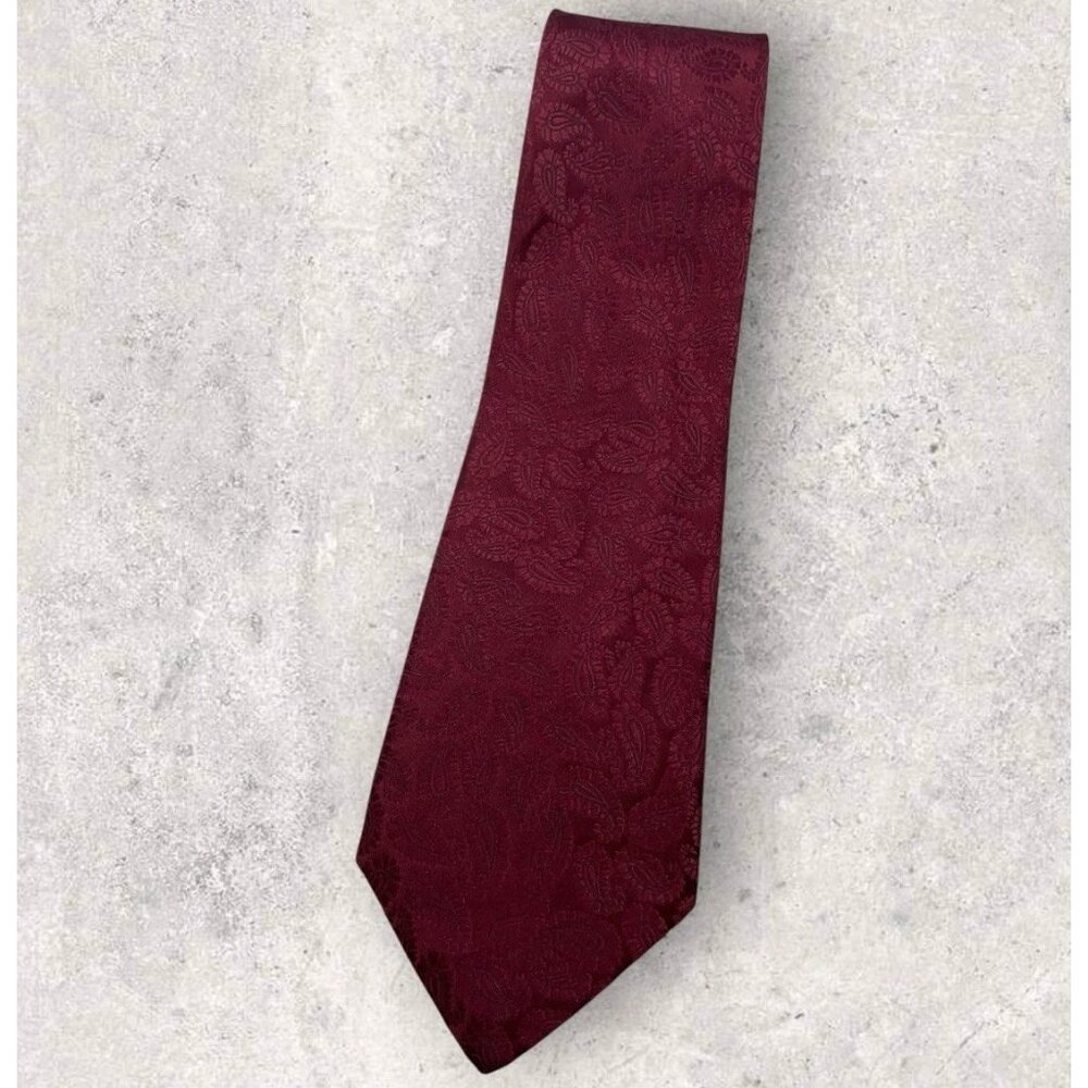 KENZO Silk Tie ITALY Burgundy Paisley W:4" EUC